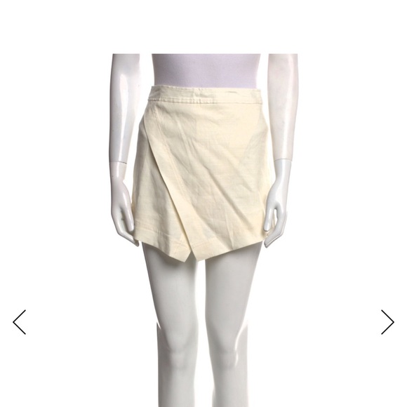 Cult Gaia White Linen Blend Shorts